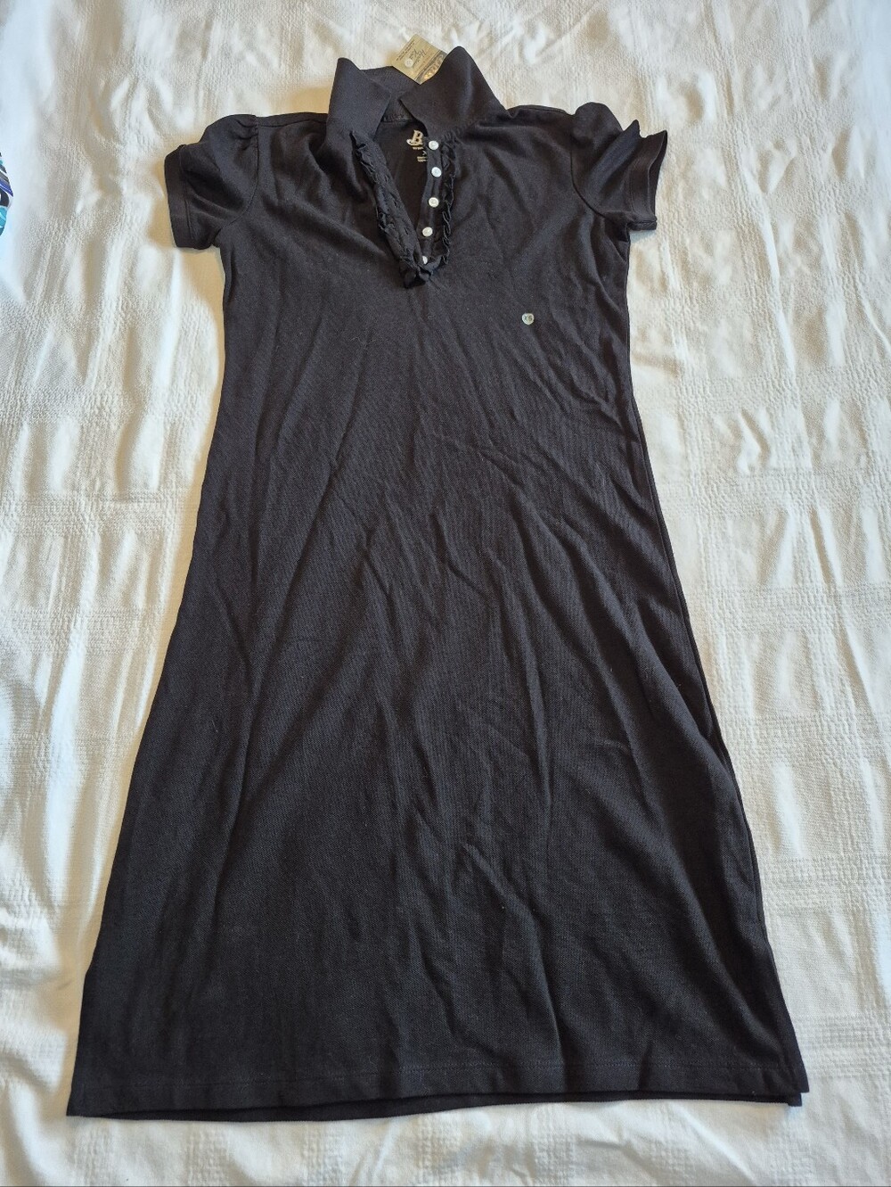 G.H. Bass & Co women's XS black polo shirt dress, no fade NWT